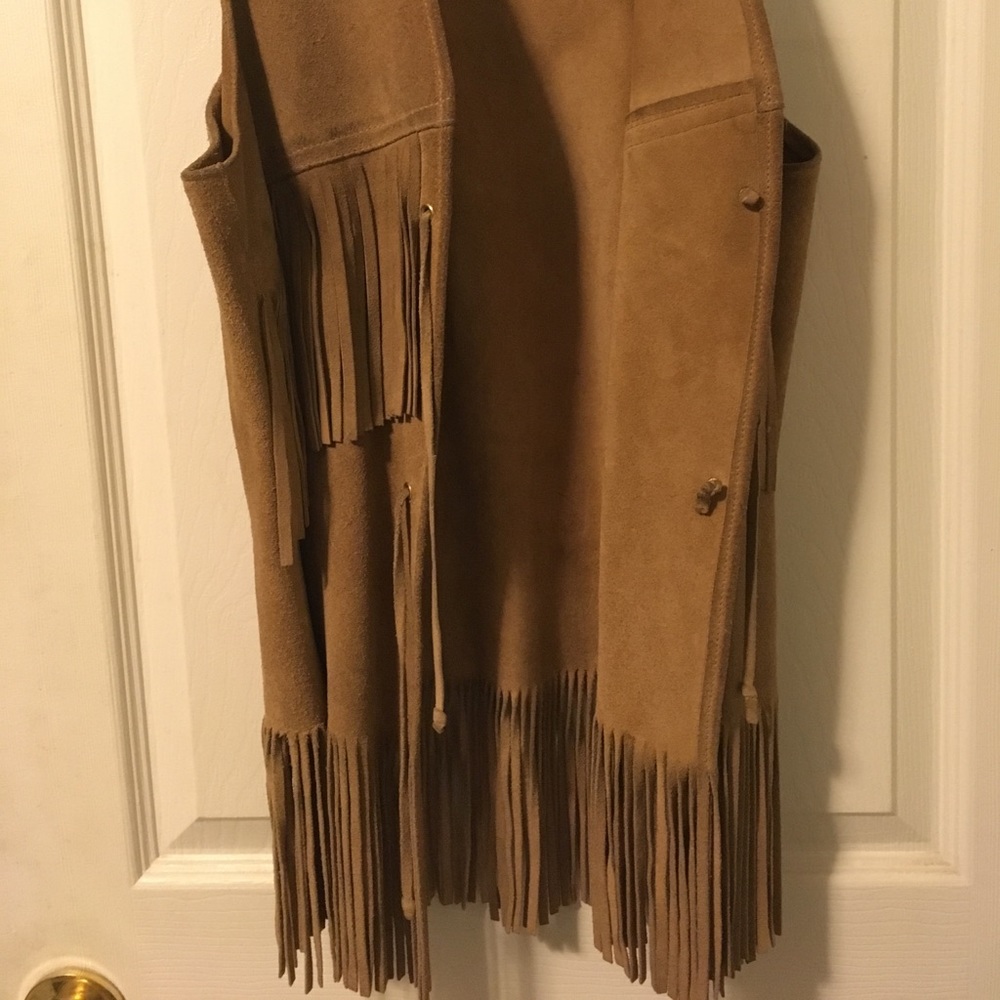 Vintage suede fringe vest